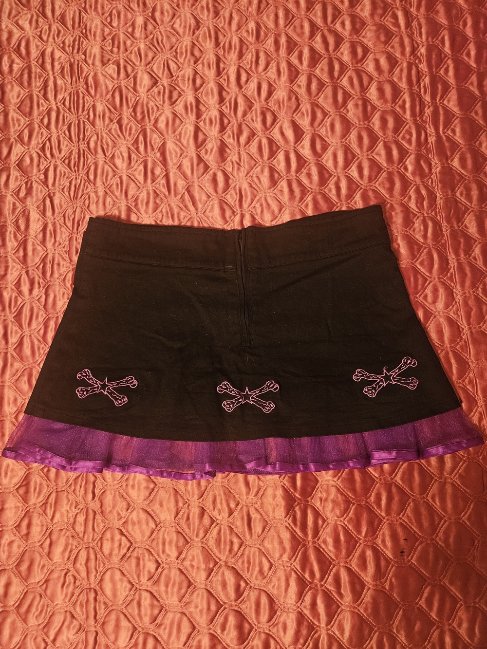 *NEEDS TO GO* RARE SCENE Black & Purple Mall Goth Living Dead Souls Skirt - Picture 3 of 5